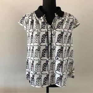 Women’s Vintage Short sleeve Playful cats blouse size S